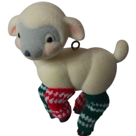 Vtg Hallmark Lamb In Legwarmers Christmas Ornament Holiday Decor Collectible - Picture 4 of 7